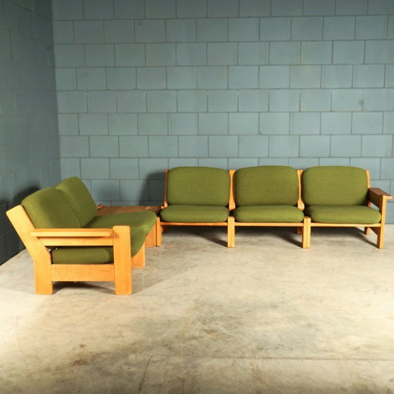 Image 1 of Gruppo di sedute/sedute modulari vintage – verde – anni '70