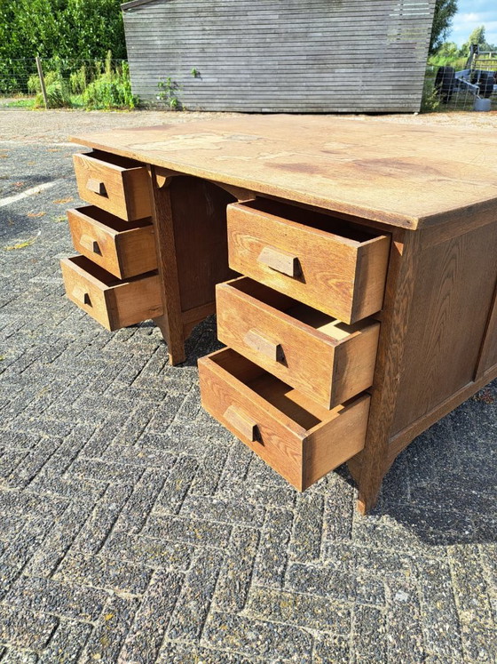 Scrivania doppia vintage in legno con cassetti originali – Scrivanie, Wood (photo 3 of 8)