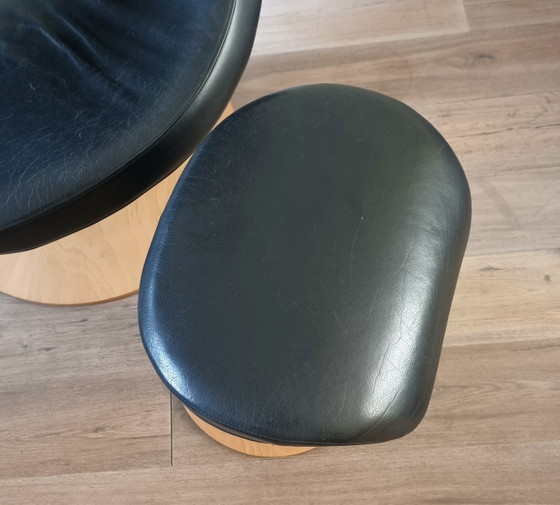 Stokke Peel Subliem Design Zwart Leer – Draaistoelen, Leather, Metal (photo 5 of 8)