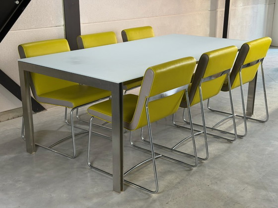 6 Leolux Spring Sillas de comedor - como nuevas – polished steel, Cuero (photo 8 of 11)