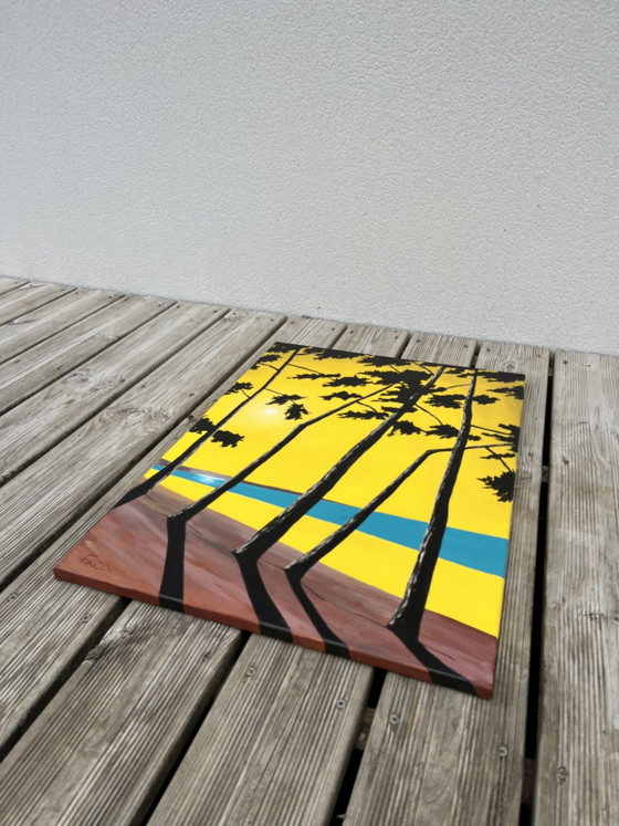 Image 1 of Acrylic and ink on canvas. 70x50cm
