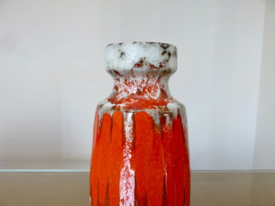 Image 1 of Keramikvase "fat lava" orange, West Germany, 1970