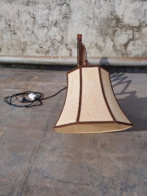 Originale Scherenlampe aus Holz, 1950.