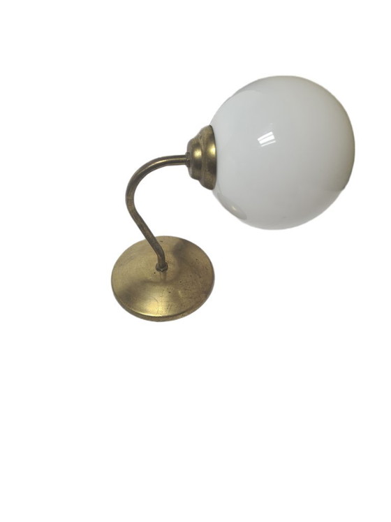 Art Deco wandlamp, Polen, jaren 1950 – Wandlampen, Glass, Brass (photo 5 of 5)