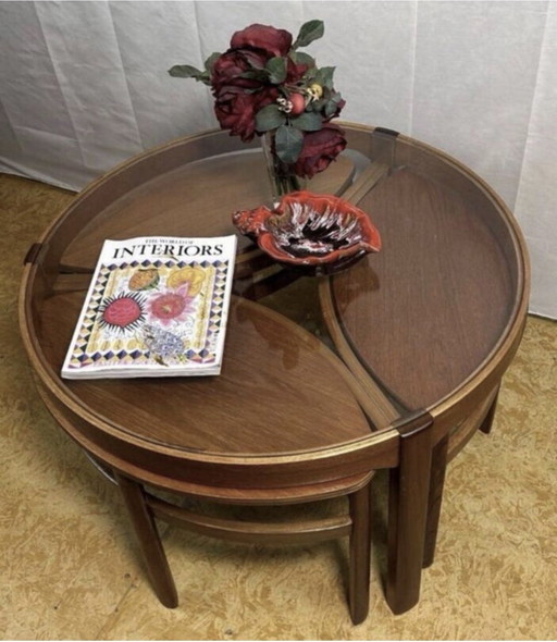 Mid century retro vintage teak trinity coffee table by nathan 1960  Add a stylish and versatile piece to your living space