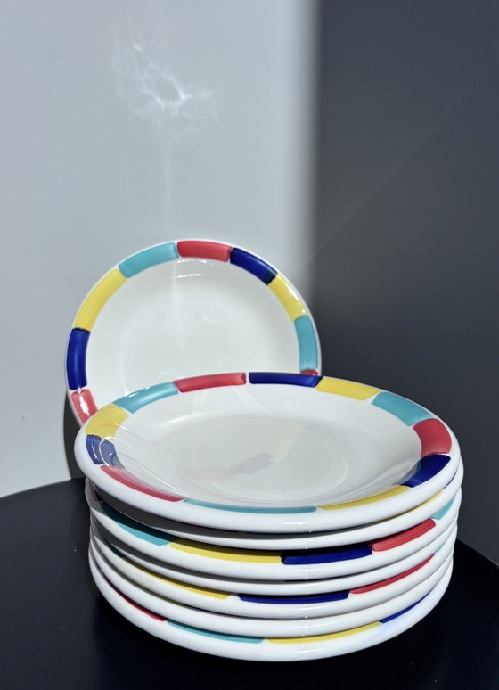 Image 1 of Servizio da tavola vintage italiano da 12 pezzi con design Memphis (anni '80)