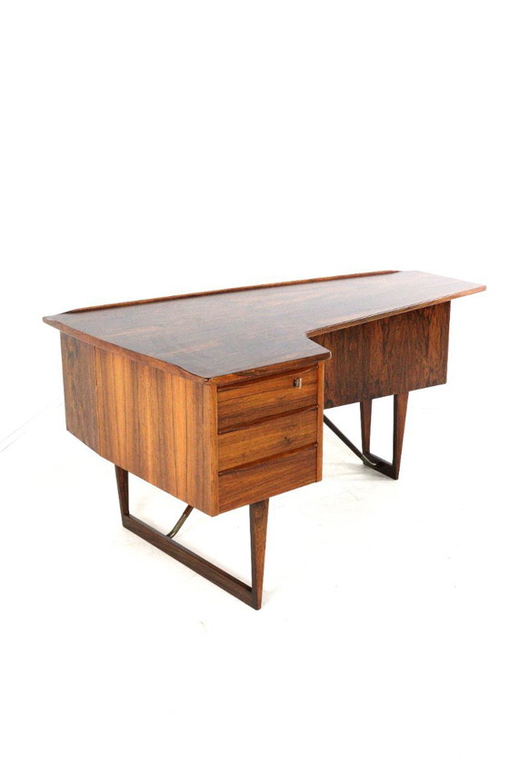 Peter Løvig Nielsen voor Hedensted Møbelfabrik Boomerang bureau vintage gerestaureerd palissander (photo 18 of 18)