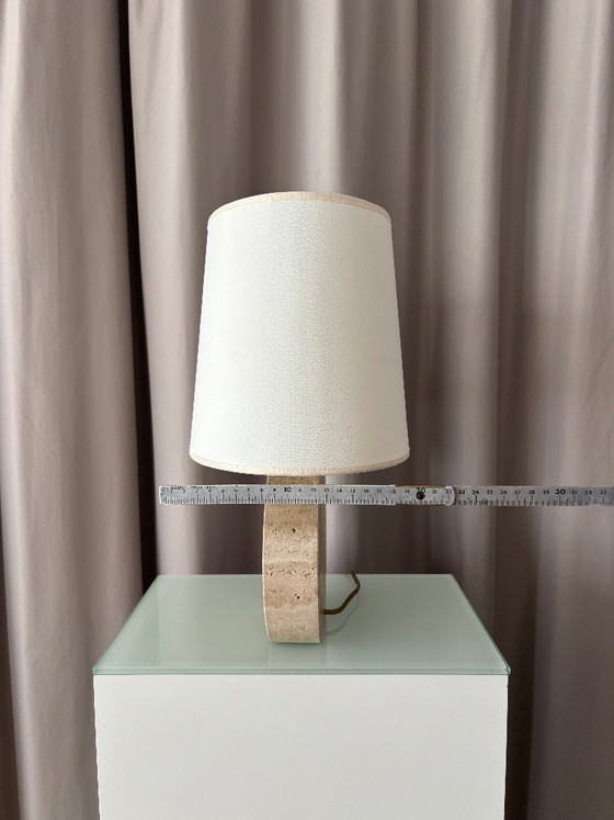 Lámpara de mesa de travertino con círculos concéntricos, Beige, Fratelli Mannelli, Lámparas de mesa, Textil (foto 7 de 13)