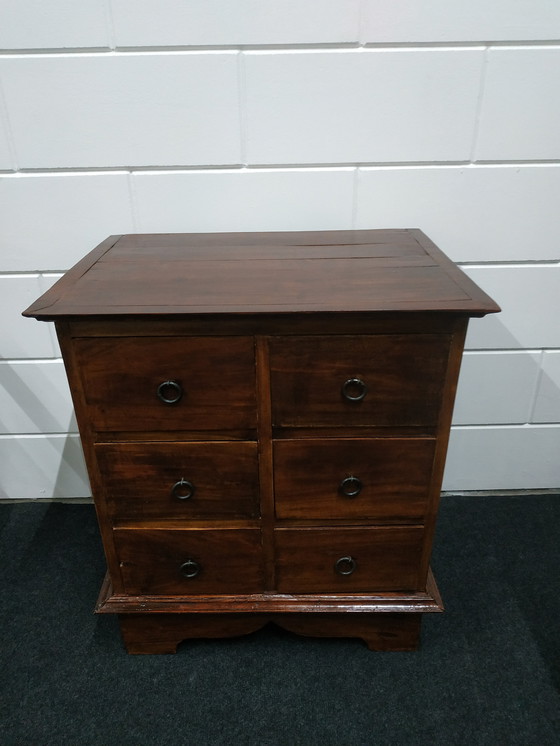 Image 1 of Rustic Vintage wooden chest of drawers wall cabinet