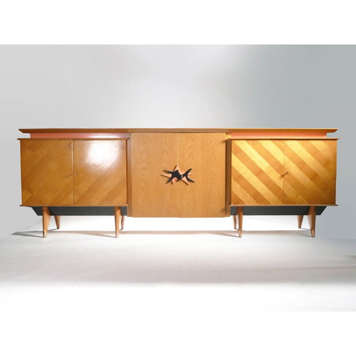 Aparador vintage de madera de cerezo, Francia, 1950