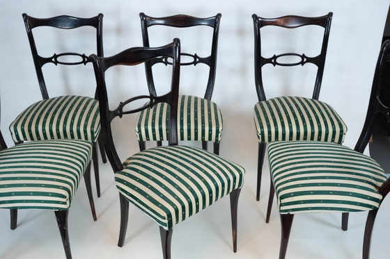 Image 1 of Mid-Century set of six dining chairs attributed to Paolo Buffa. Italy 1950s