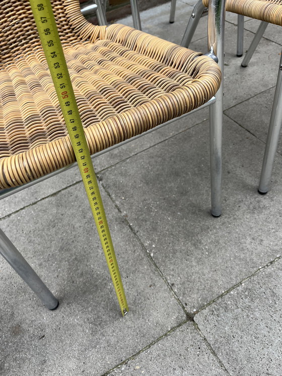 Image 1 of Set di 4 sedie in alluminio rattan