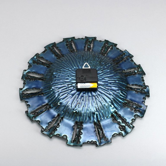 Image 1 of Franco Bastianelli - enameled wall clock - 1960s - Laurana Rame D'arte, Italy