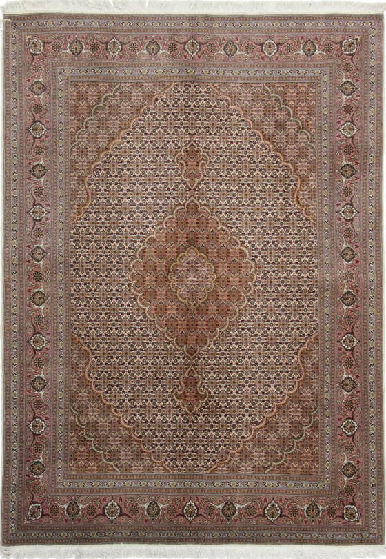 Image 1 of Original hand-knotted Persian carpet Tabriz 40 Raj Fine 208 X 138 Cm Top condition with silk