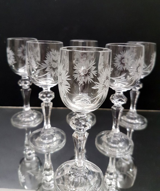 Image 1 of 6x Bicchieri di cristallo al piombo / Vetreria Poděbrady