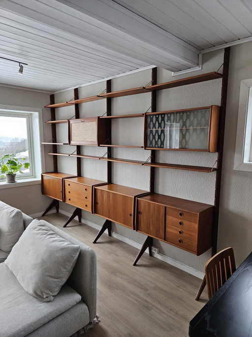 4 Module Teakholz-Wandschrank von John Texmon & Einar Blindheim für Blindheim Mobelfabrikk