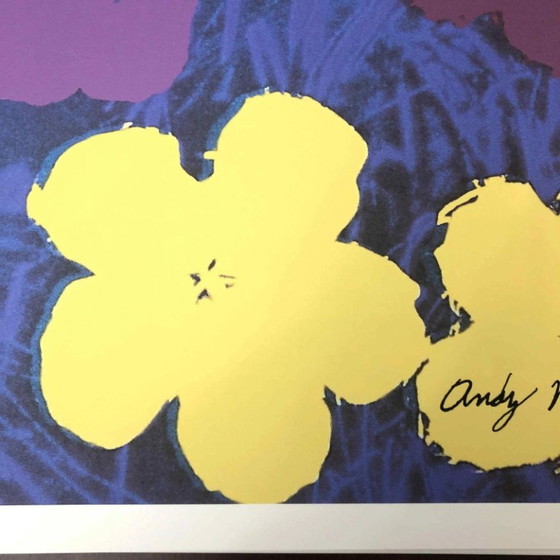 Lithografie "Poppy Flowers" uit de jaren 1990, geïnspireerd op Andy Warhol. – Litho's & Zeefdrukken, Paper (photo 4 of 11)