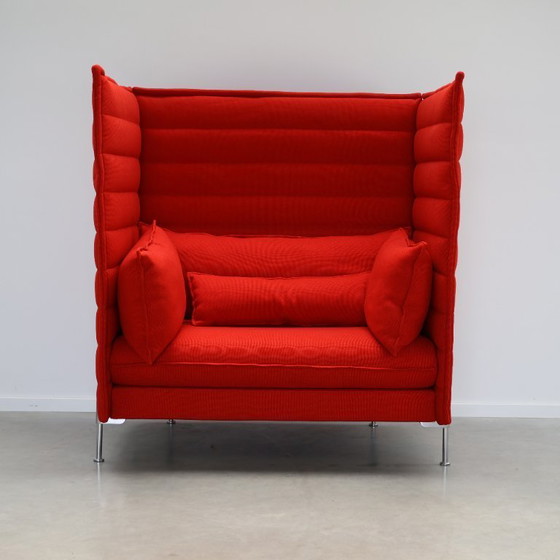 Image 1 of Vitra Alcove Highback | Loveseat | Red | Fabric