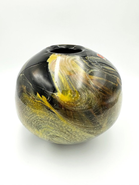 Image 1 of XL Iwatsu Art Glass Vase Mouth-blown Japan