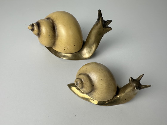 Image 1 of 2x vintage brass snails - Elli Malevolti