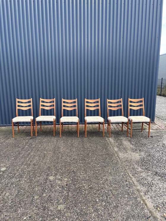 Image 1 of 6 Piece Vintage Dining Chairs Teak Danish