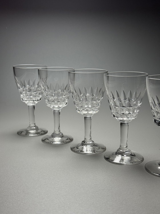 Image 1 of Val Saint Lambert "Service Mery" anni '40 - Set di 8 bicchieri da vino da dessert o da porto in cristallo