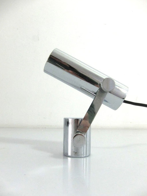 Tischlampe aus Chrom und Metall im Vintage-Stil der Sechzigerjahre