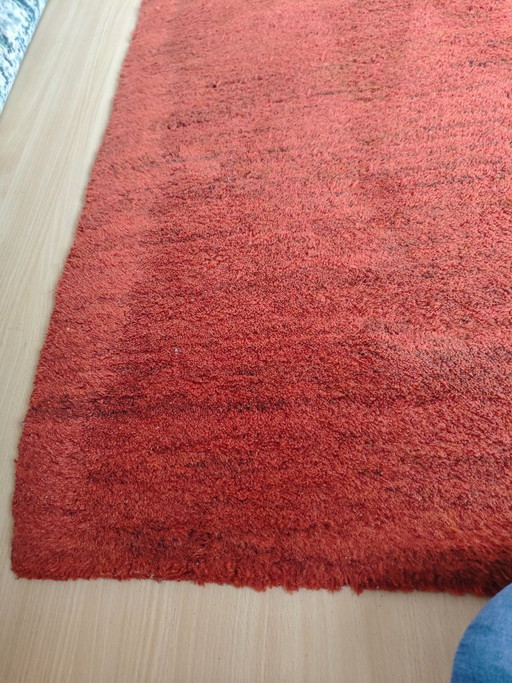 Tapis noué à la main, rouge