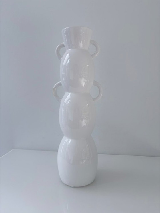 Tall White Design Vase – Modern Organic Shape – Ceramic (photo 8 of 9)