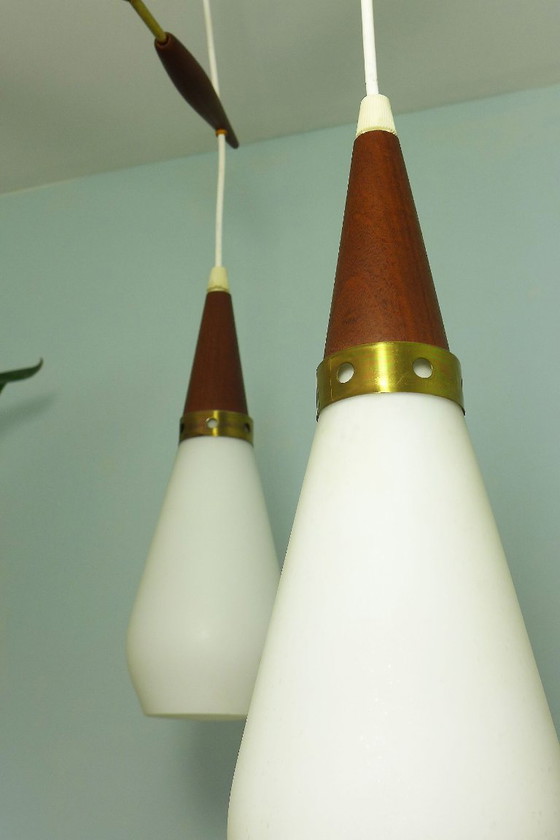 Image 1 of Vintage cascade lamp Skand. Lamp 60s 70s Danish Design Teak