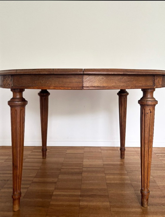Vintage round table, oak, extendable – Dining tables, Wood (photo 4 of 11)