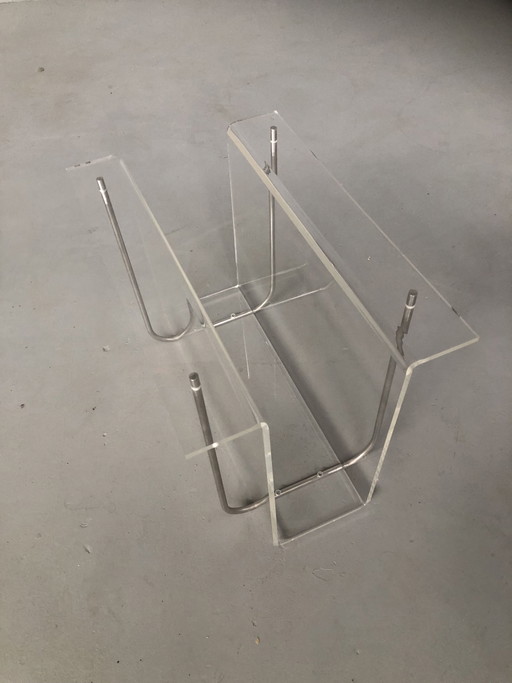 Vintage plexiglass magazine rack