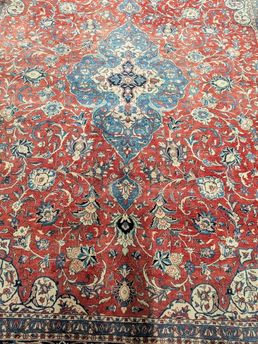 Alfombra persa Sarouk antigua | Anudada a mano | 370 × 290 cm | Etiquetas originales