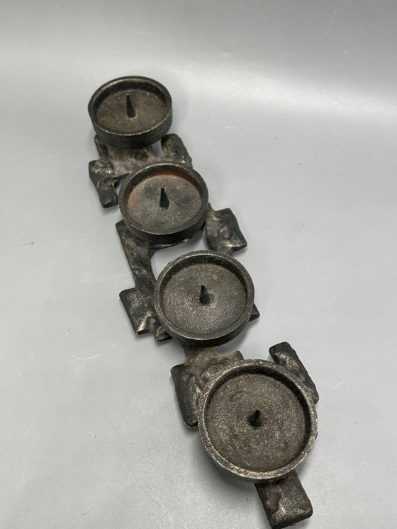 Image 1 of Beautiful vintage Candelholder from Cast iron 1960s Brutalist 