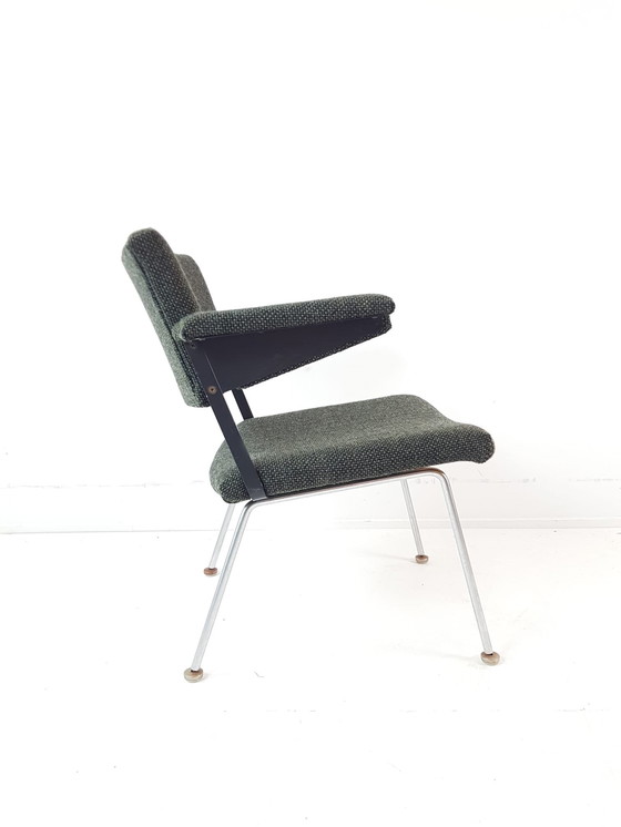 Image 1 of Vintage armchairs Gispen reupholstered plough fabric wool