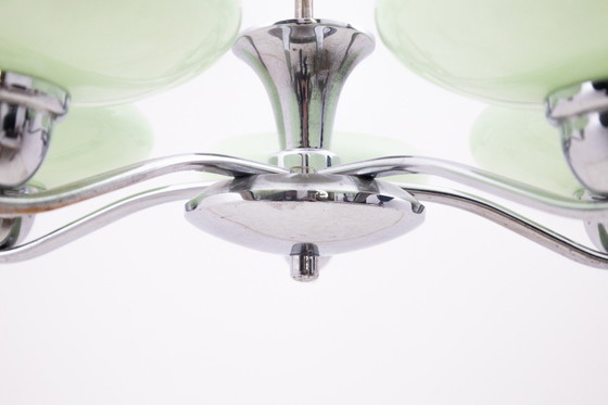 Image 1 of Lustre Art Déco, années 1950, en provenance de Pologne.