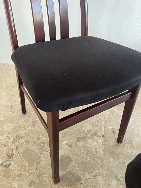 Image 1 of 6x Originele "Farstrup Møbelfabrik jaren 60" Eetkamerstoel Mahonie Denemarken!!