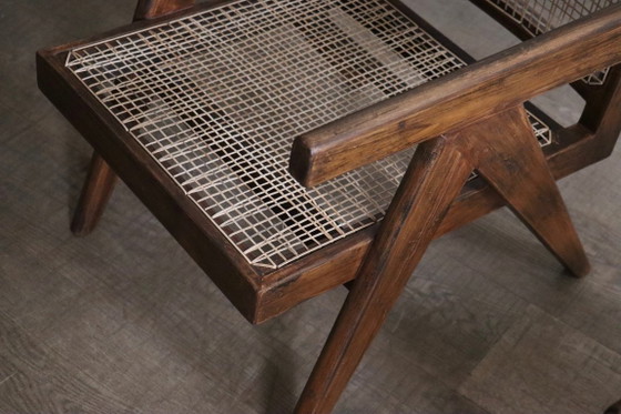 Fauteuils de salon Pierre Jeanneret PJ-SI-29-A en teck et rotin, années 1950 – Wood, Vintage (photo 7 of 16)