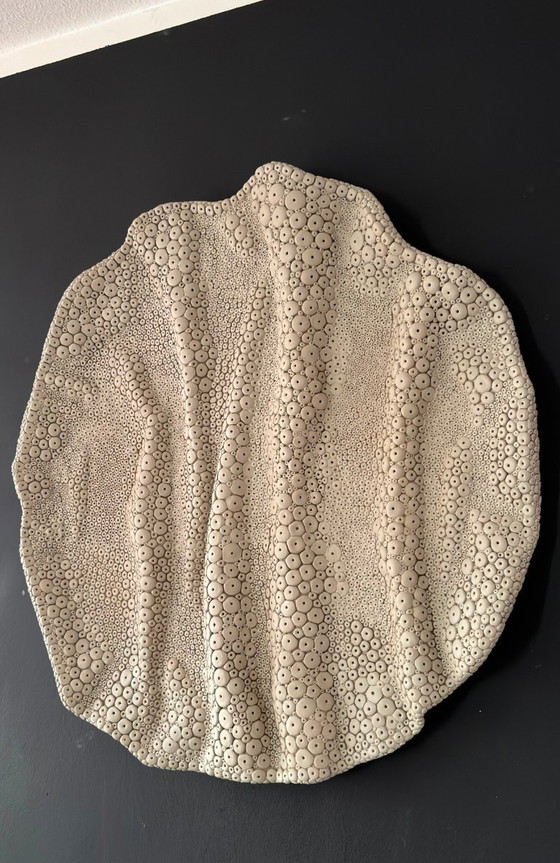 Image 1 of Coral Rhythms – Large Round 3D Textured Ceramic Wall Sculpture (83 cm / 32.6”) | One-of-a-Kind Relief Fine Art