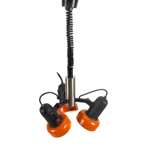 Lampe suspendue réglable en 3 points Orange 70s