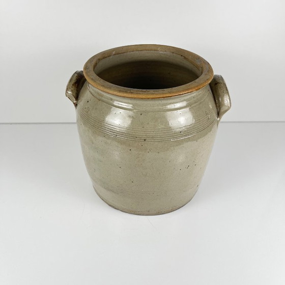 Antigua olla de confit de gres, color gris, 1900 – Macetas, Cerámica (photo 2 of 11)
