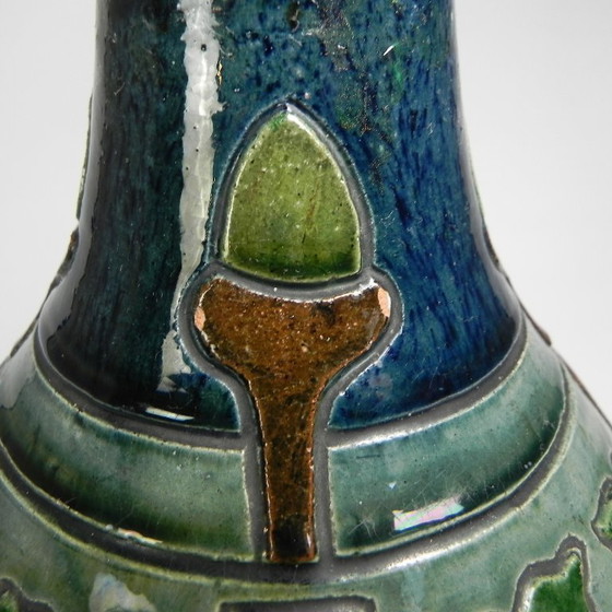 Image 1 of Flemish Art Deco vase with acorn and oak leaf motifs, 1920s