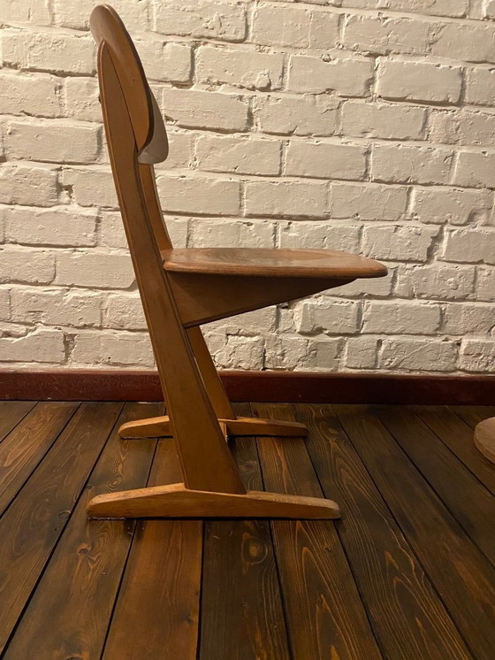 Image 1 of vintage houten schoolstoeltje casala