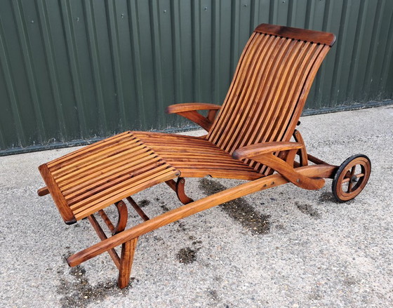 Image 1 of Barkers Traditionals teak lounger with Pandi mattress cushion