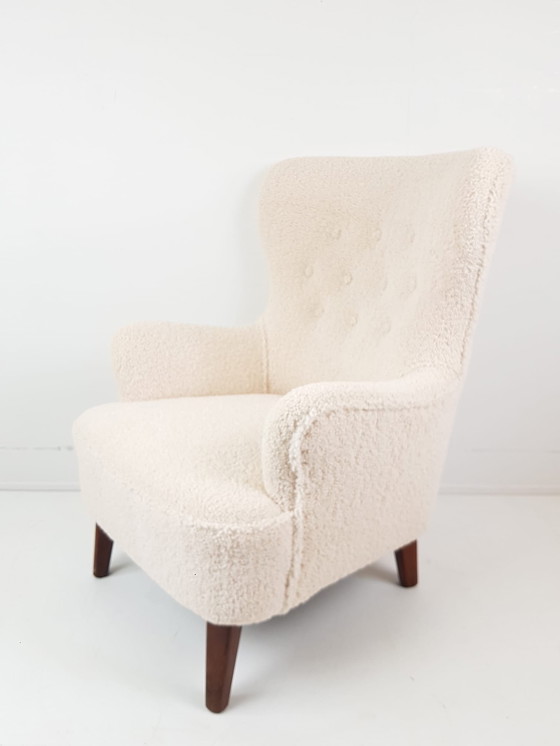 Image 1 of Vintage Artifort Theo Ruth Heren Fauteuil Teddy Nieuwe Stof