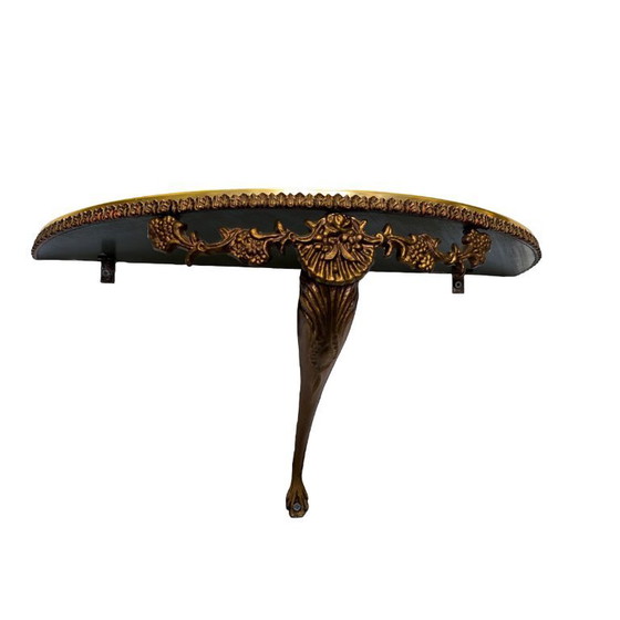 Image 1 of Vintage brass wall console with mirror