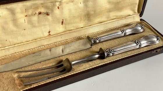 Image 1 of COUVERTS à Viande Argent et Métal argenté PARIS France