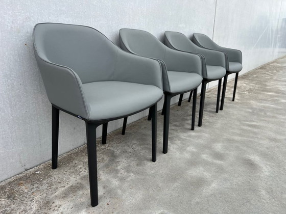 Image 1 of 4x Vitra softshell leather chairs