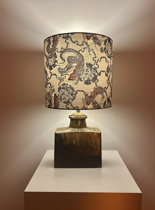 Medium-sized dragon lamp upcycled from an original Scheurich vase WGP