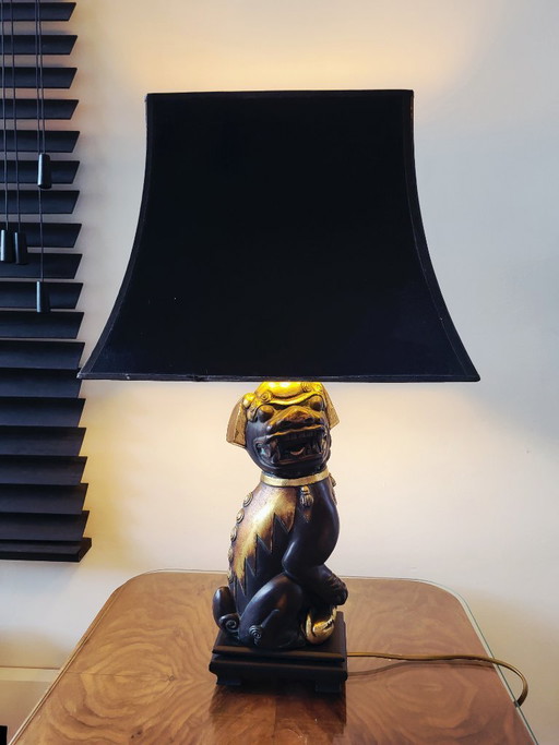 Foo dog tafellamp, Deknudt, jaren 1970, België.